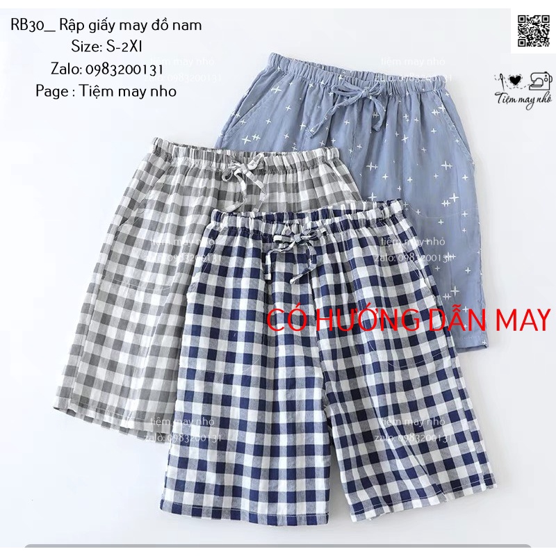 RB30_Rập giấy may quần sooc nam