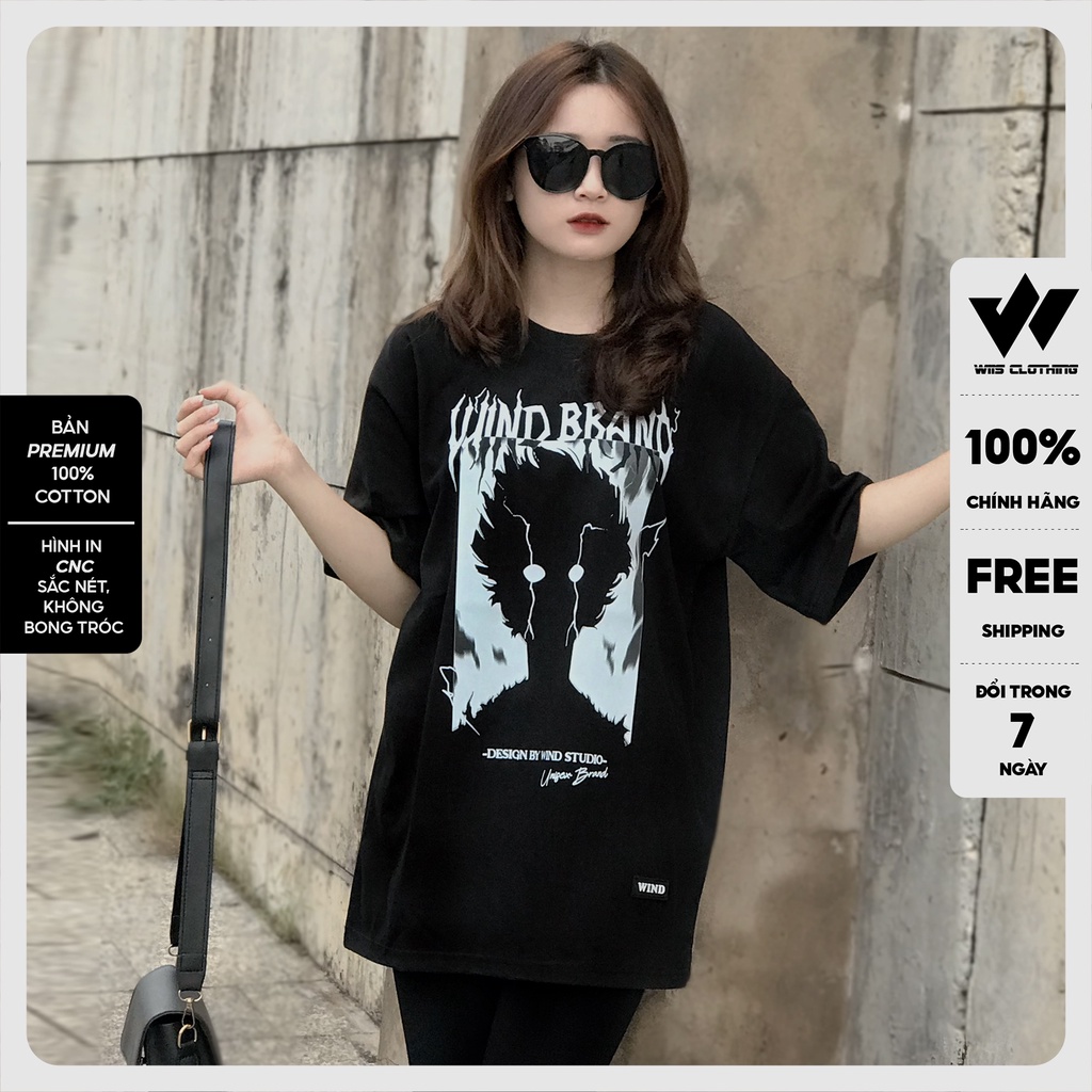 Áo thun tay lỡ unisex form rộng WIIS phông oversize cotton 65% ANIME nam nữ ulzzang