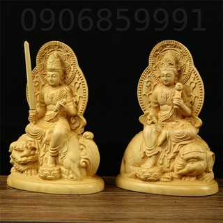 Cặp tượng gỗ (Văn Thù - Phổ Hiền)
