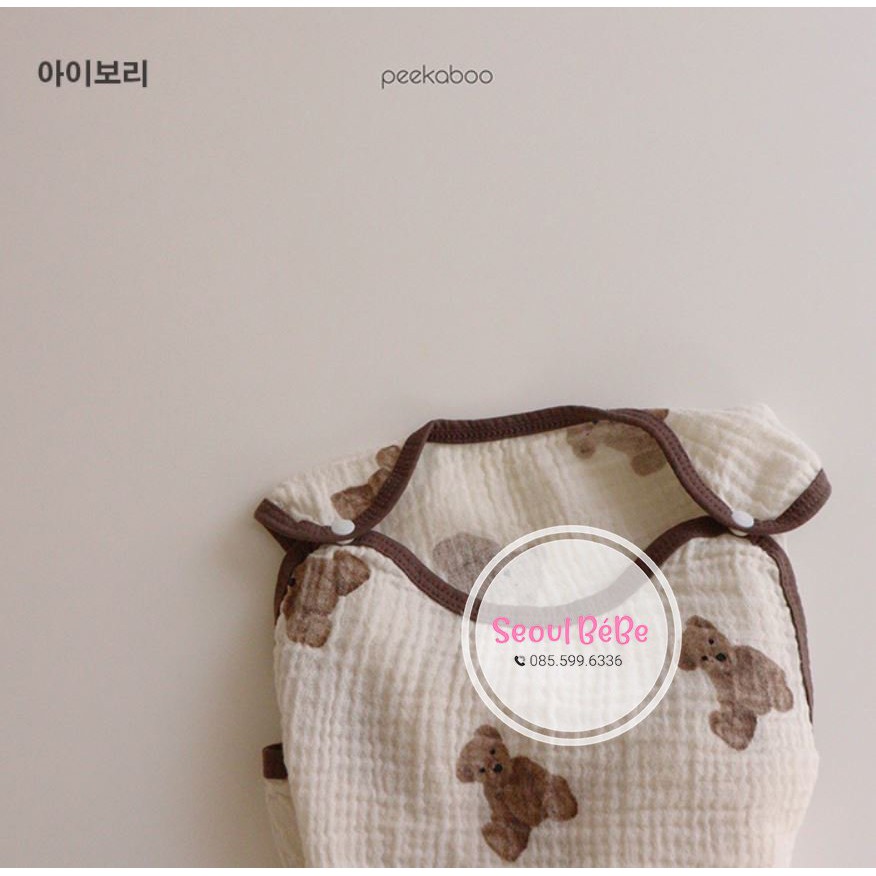 Túi ngủ gấu Peekaboo chất liệu mềm, nhẹ, mỏng must have mùa hè cho bé yêu, hàng chuẩn Hàn