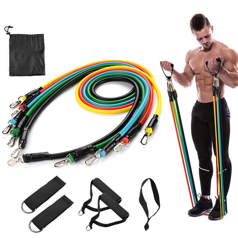 Bộ 5 Dây Kéo Tập Ngũ Sắc Tập GYM - Đàn Hồi Kháng Lực Tập Thể Hình (Full BOX Phụ Kiện)