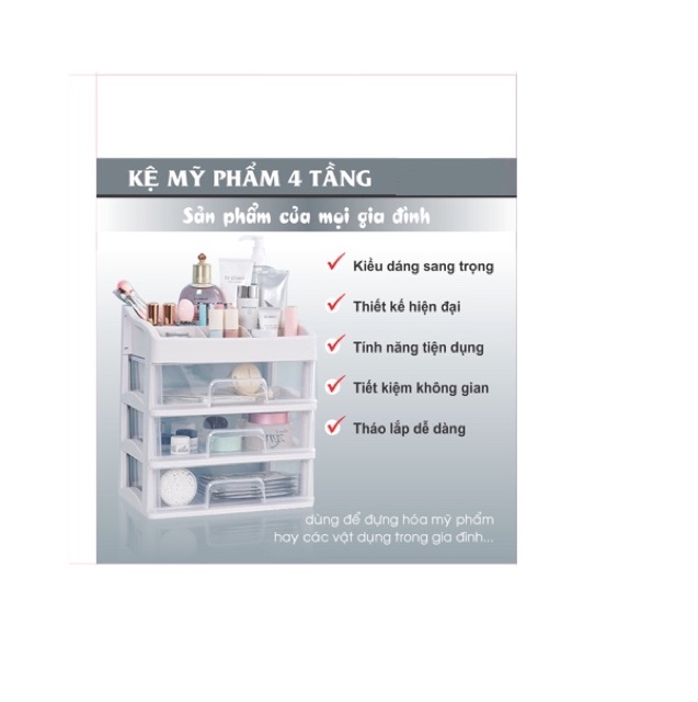 Kệ Mỹ Phẩm 4 Tầng Kiểu Dáng Sang Trọng T.H Tashuan Hàng VNCLC