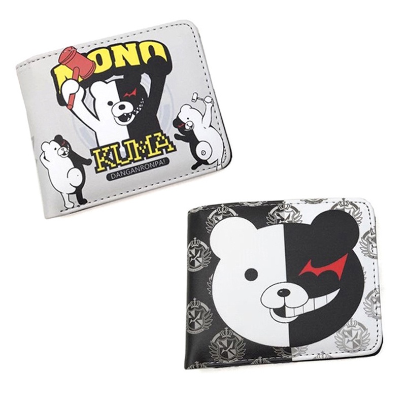 Ví Da Ngắn Đựng Tiền In Hình Gấu Monokuma Nhiều Màu Sắc Dễ Thương