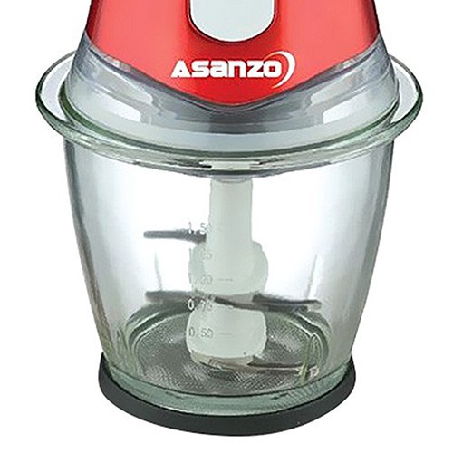 Máy xay thịt thủy tinh 02 lưỡi dao kép Asanzo AMG-15A 600W (1.5 lít)