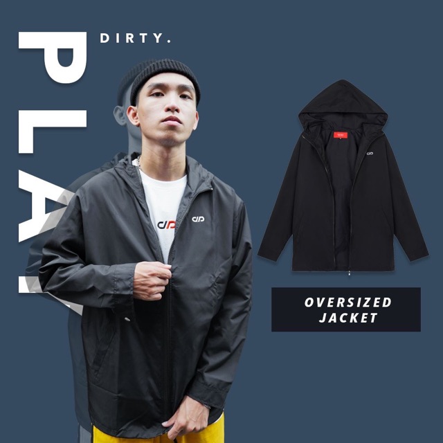 Áo khoác OVERSIZED tay dài chất liệu dù kiểu dáng unisex - PLAY DIRTY STREETWEAR