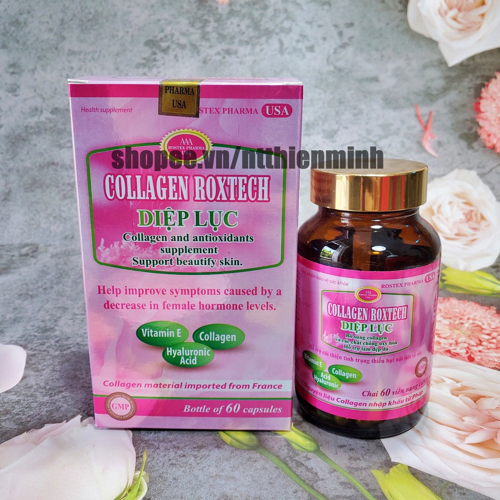 [ HOT ] Viên uống COLLAGEN DIỆP LỤC bổ sung biton  hỗ trợ làm đẹp da, trắng sáng da, có thể dùng cho người bị u, bướu