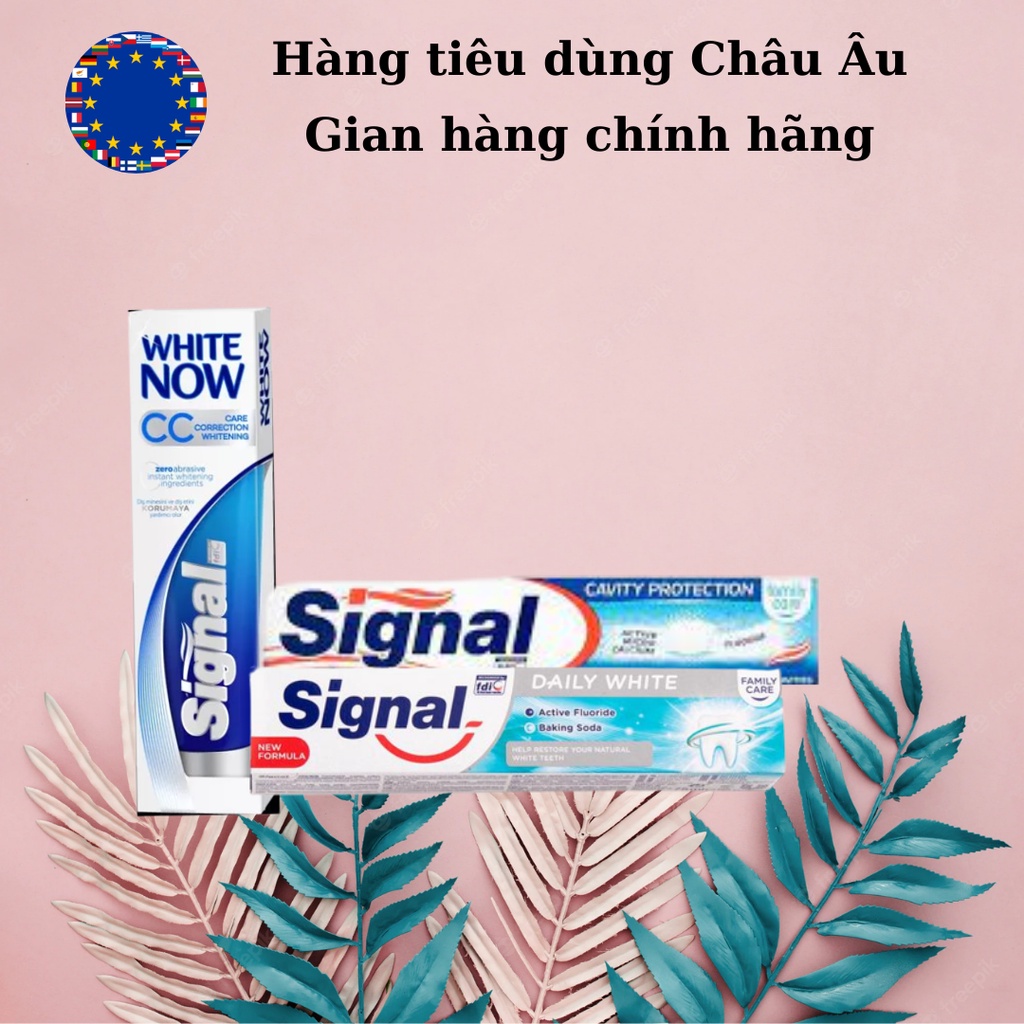 Kem đánh răng Signal, trắng răng, thơm miệng, nội địa Châu Âu