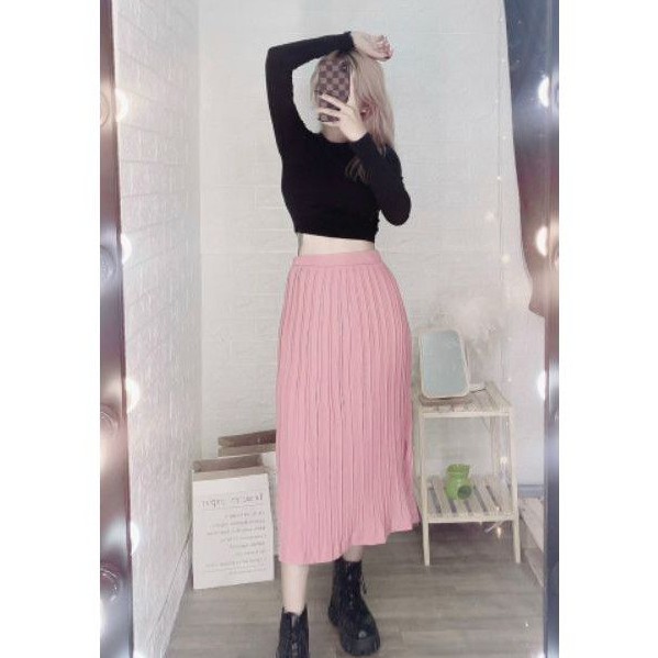 Chân váy dập ly dáng dài đủ màu siêu đẹp cao cấp