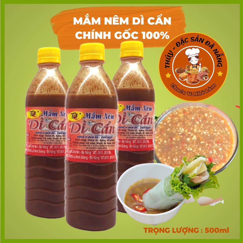 Mắm Nêm Dì Cẩn chai 500ml chính gốc  mắm nêm say sẵn