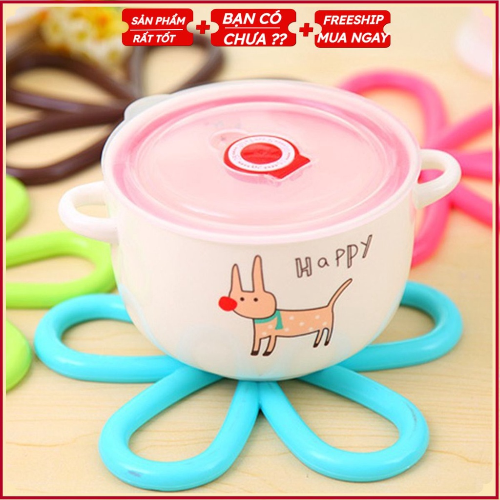 Miếng Lót Nồi BÔNG HOA 5 Cánh - Đế Lót Đồ Nóng Cách Chịu Nhiệt, Tấm Lót Xoong Nồi Đồ Nóng Bảo Vệ Mặt Bàn