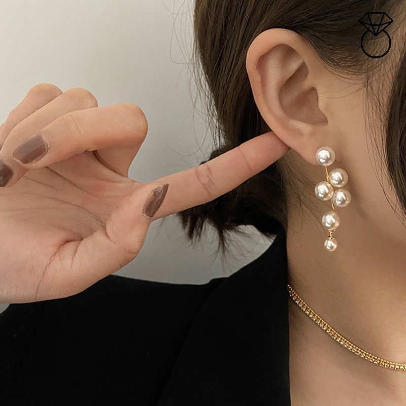 Khuyên Tai Đính Hạt Ngọc Trai Nhân Tạo Màu Sắc Độc Đáo Thời Trang Cho Nữ