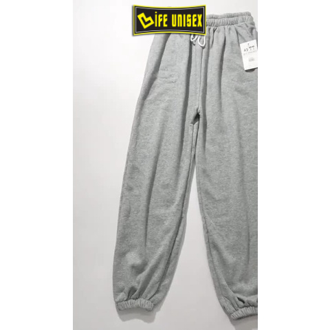 Quần jogger ống rộng nam nữ trơn BASIC quần nỉ DA CÁ ống bom bo chun ulzzang LIFE UNISEX