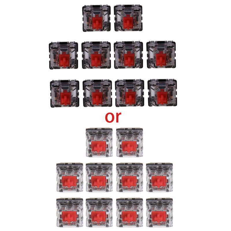 Bộ 10 Công Tắc Trục Đỏ 3Pin Dành Cho Bàn Phím Cơ Cherry MX