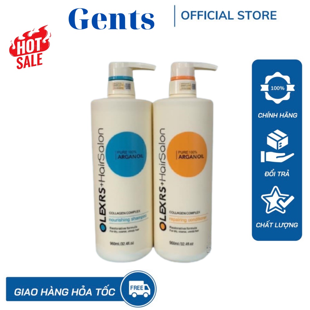 Cặp Gội Xả Ủ Olexrs Cao Cấp Kích Thích Mọc Tóc Siêu Mềm Mượt 500ml - 960ml GentsOfficialStore