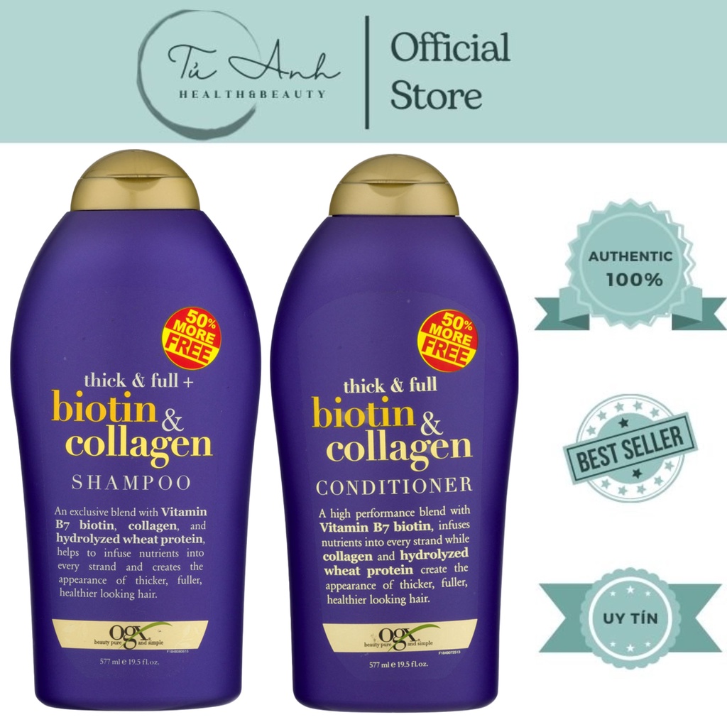 Dầu Gội Biotin Collagen Tím 577ml