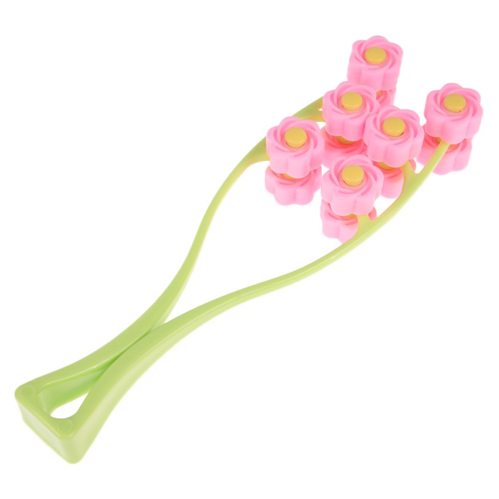 Que massage mặt hình chữ gắn bánh massage hình hoa đàn hồi bằng nhựa