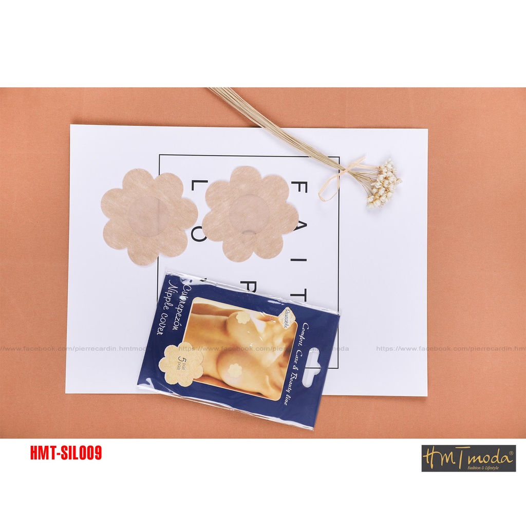 Phụ kiện dán ti ngực nữ HMTmoda hình hoa HMT-SIL009 HMTmoda(5cặp/bịch)