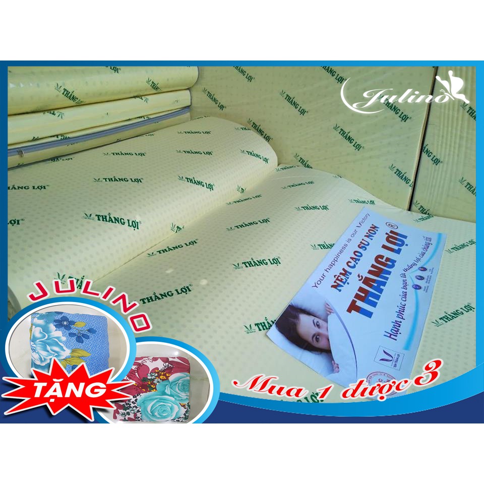 Nệm cao su non THẮNG LỢI 1m6 x 2m x 10cm TẶNG 2 DRAP cao cấp