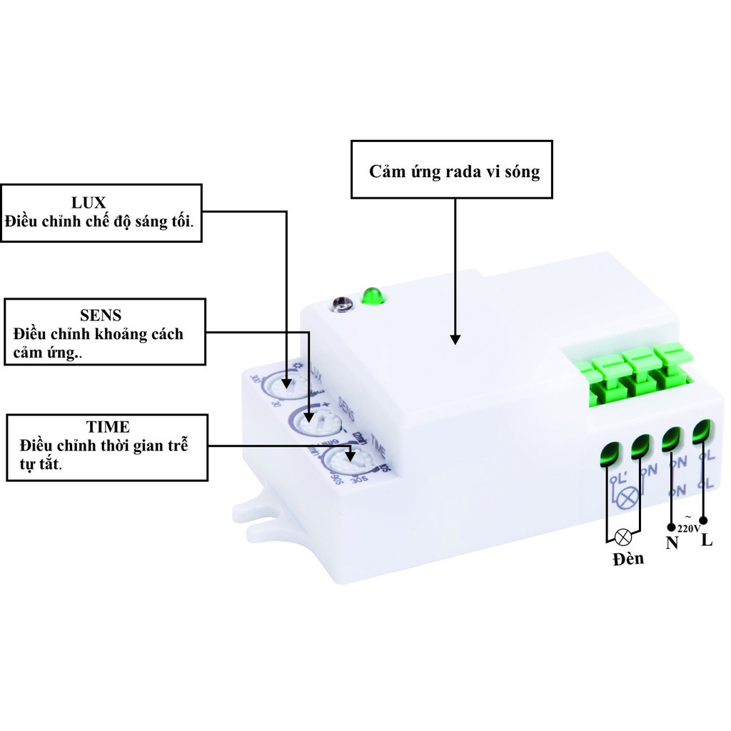 CÔNG TẮC CẢM ỨNG RADA VI SÓNG KW-RS02D