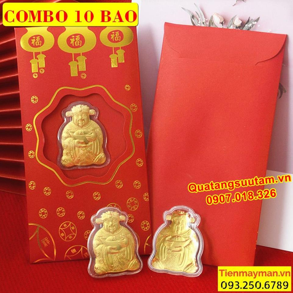 [RƯỚC LỘC] Combo 10 Bao Lì Xì Thần Tài Quà Tặng Tết 2023, Quà Tết 2023