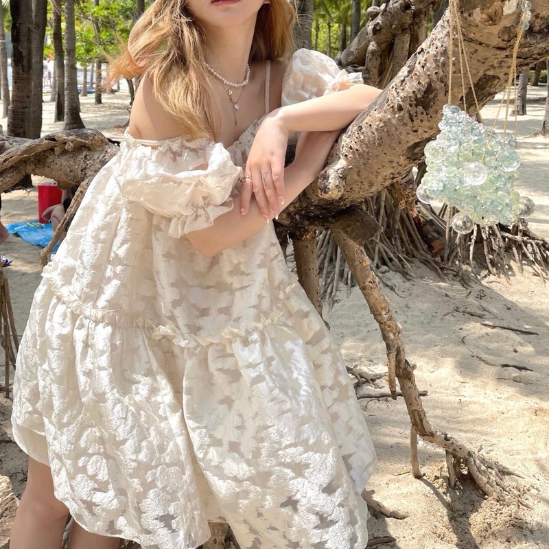 [ẢNH THẬT] VÁY HOA BABYDOLL TRỄ VAI HAI DÂY HÀNG HAI LỚP | BigBuy360 - bigbuy360.vn