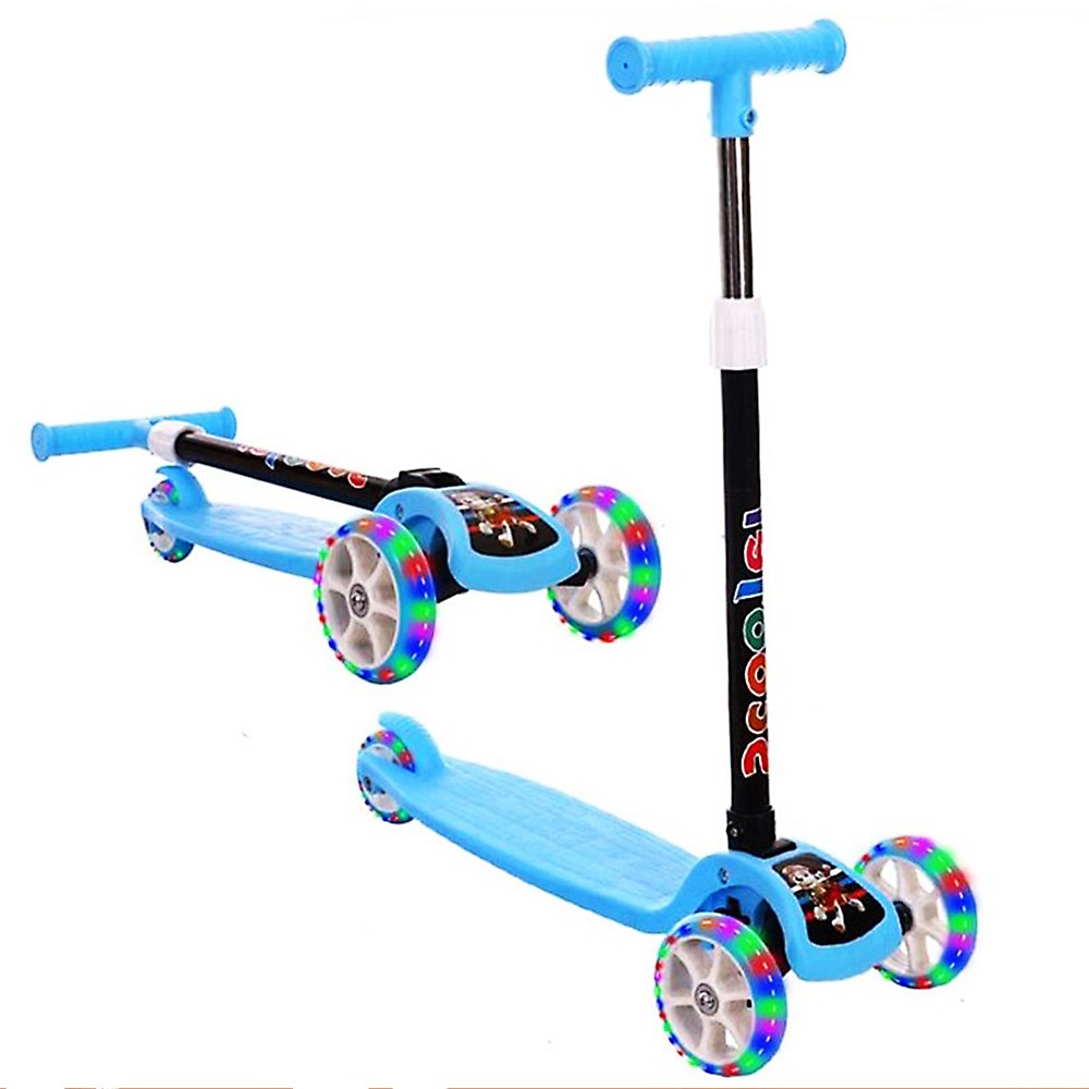 Xe trượt scooter 3 bánh có đèn phát sáng - xe trượt cho có thể gập gọn dễ dàng thông minh