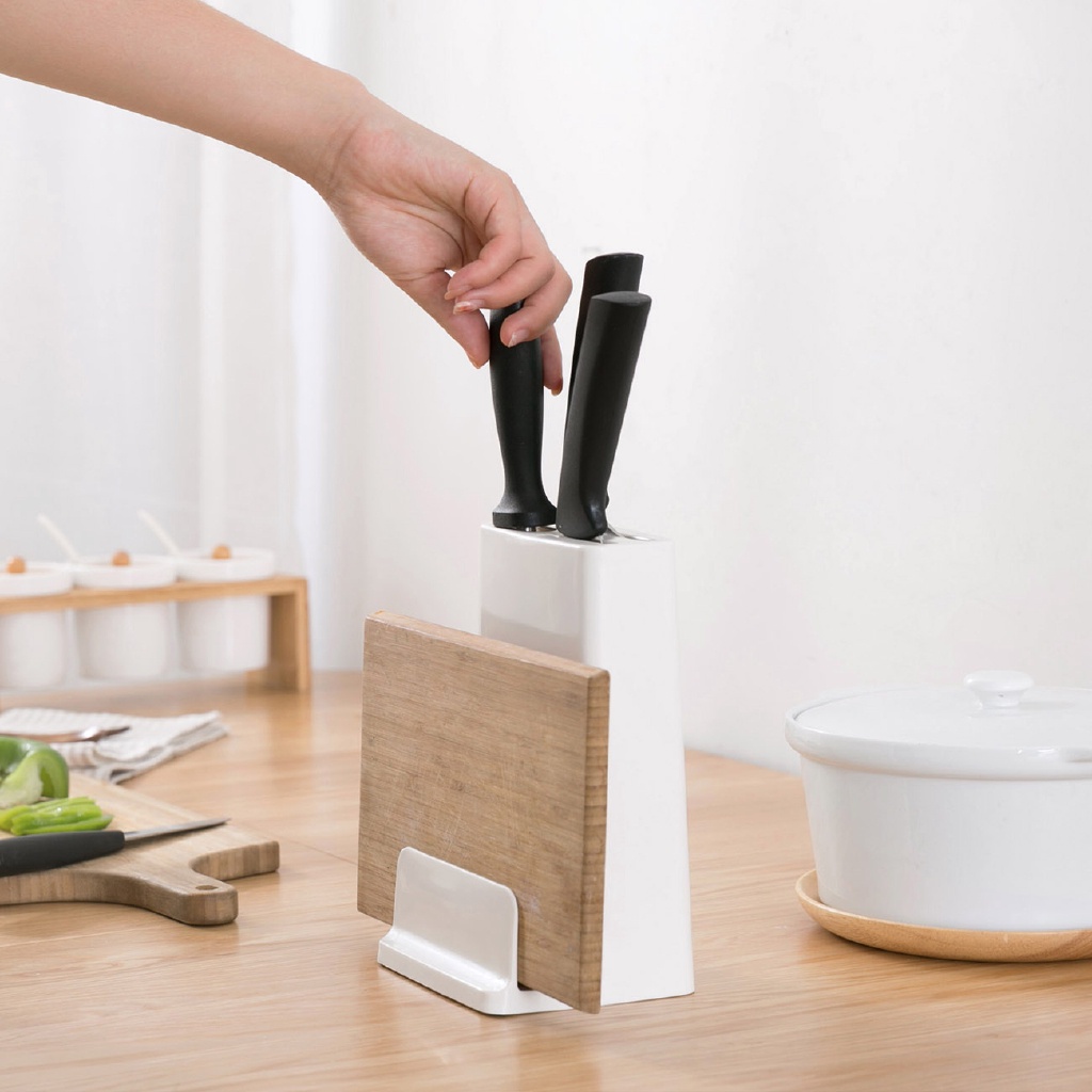 Kệ máng dao JUJIAJIA đa năng có ngăn dựng thớt tiện lợi