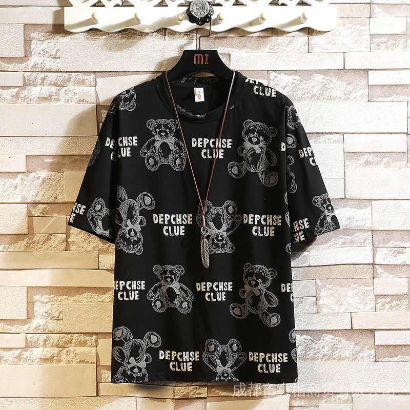 Áo Thun Cotton Tay Ngắn In Hình Gấu Hoạt Hình Thời Trang Mùa Hè Dành Cho Nam Sinh Trung Học 2 Tuổi 14 Tuổi