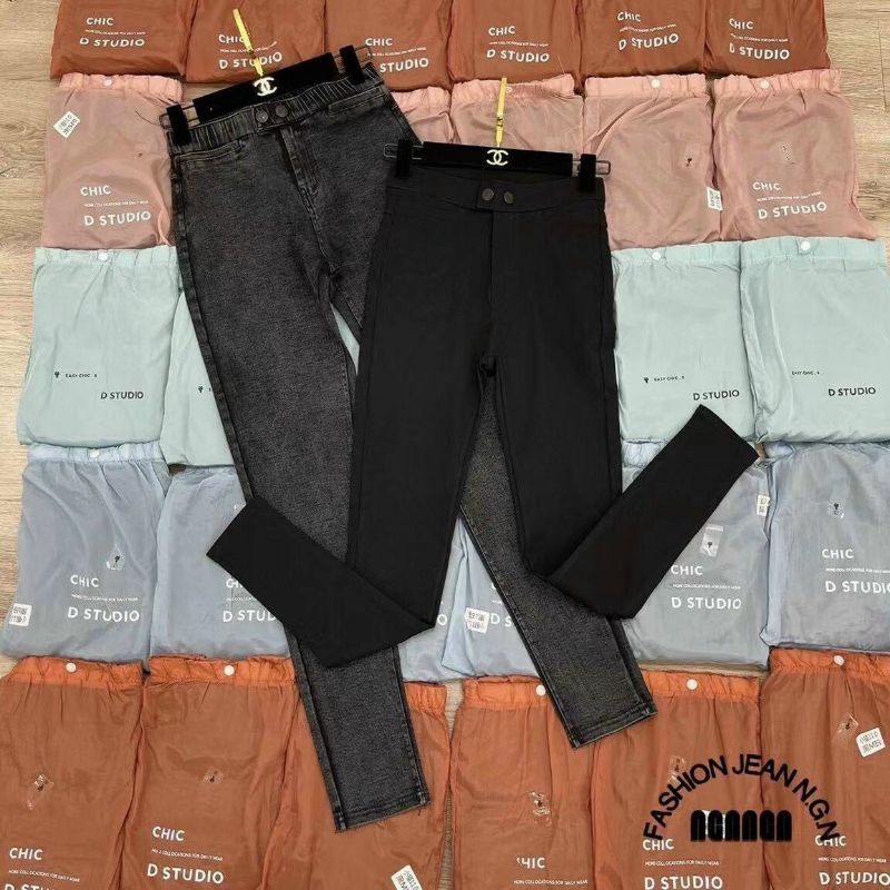 Quần legging bò cạp chun ẩn siêu giãn đẹp