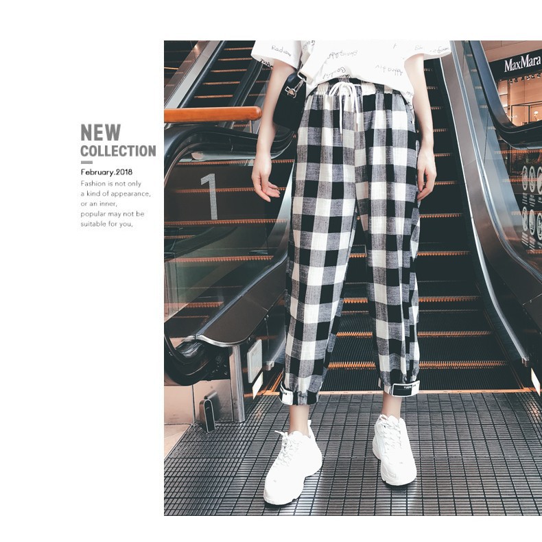 winners Women Mid Waist Straight Plaid Ankle-Length Pants | BigBuy360 - bigbuy360.vn