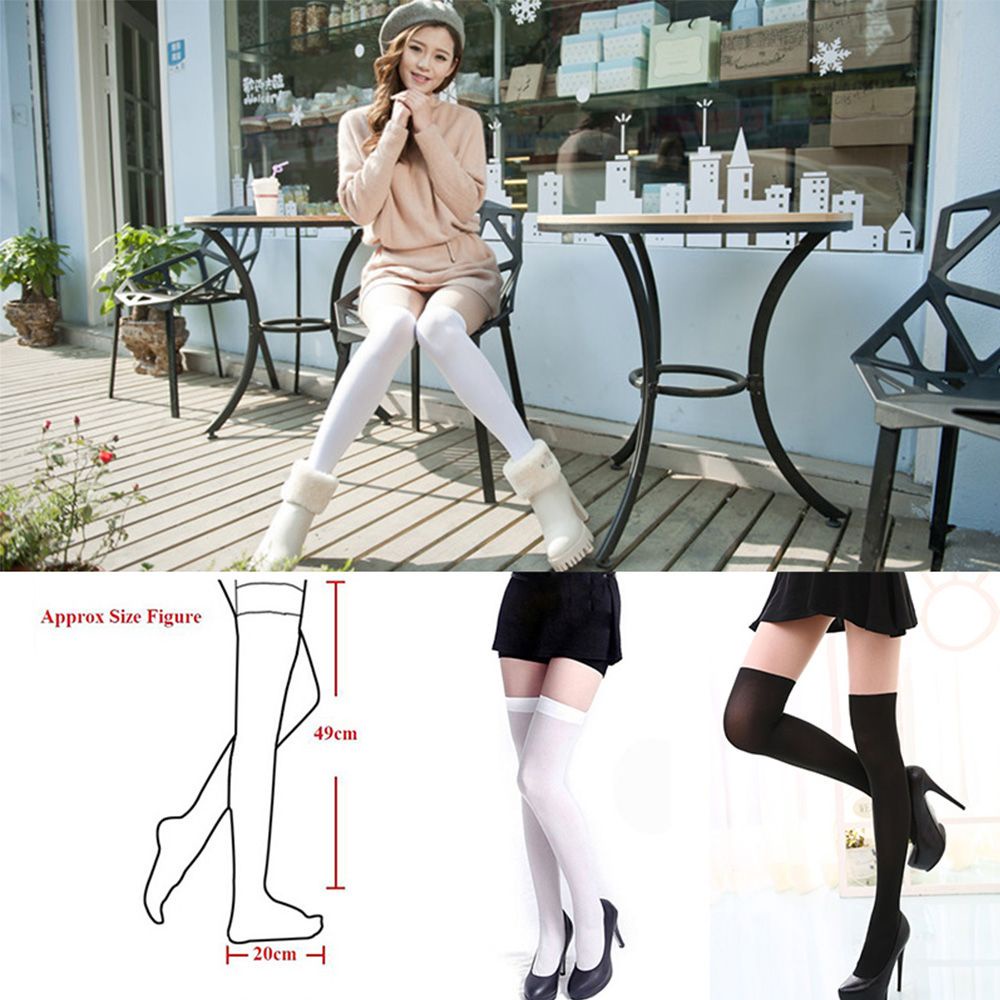 1 đôi vớ cotton dài qua gối ôm sát thiết kế thời trang quyến rũ cho nữ