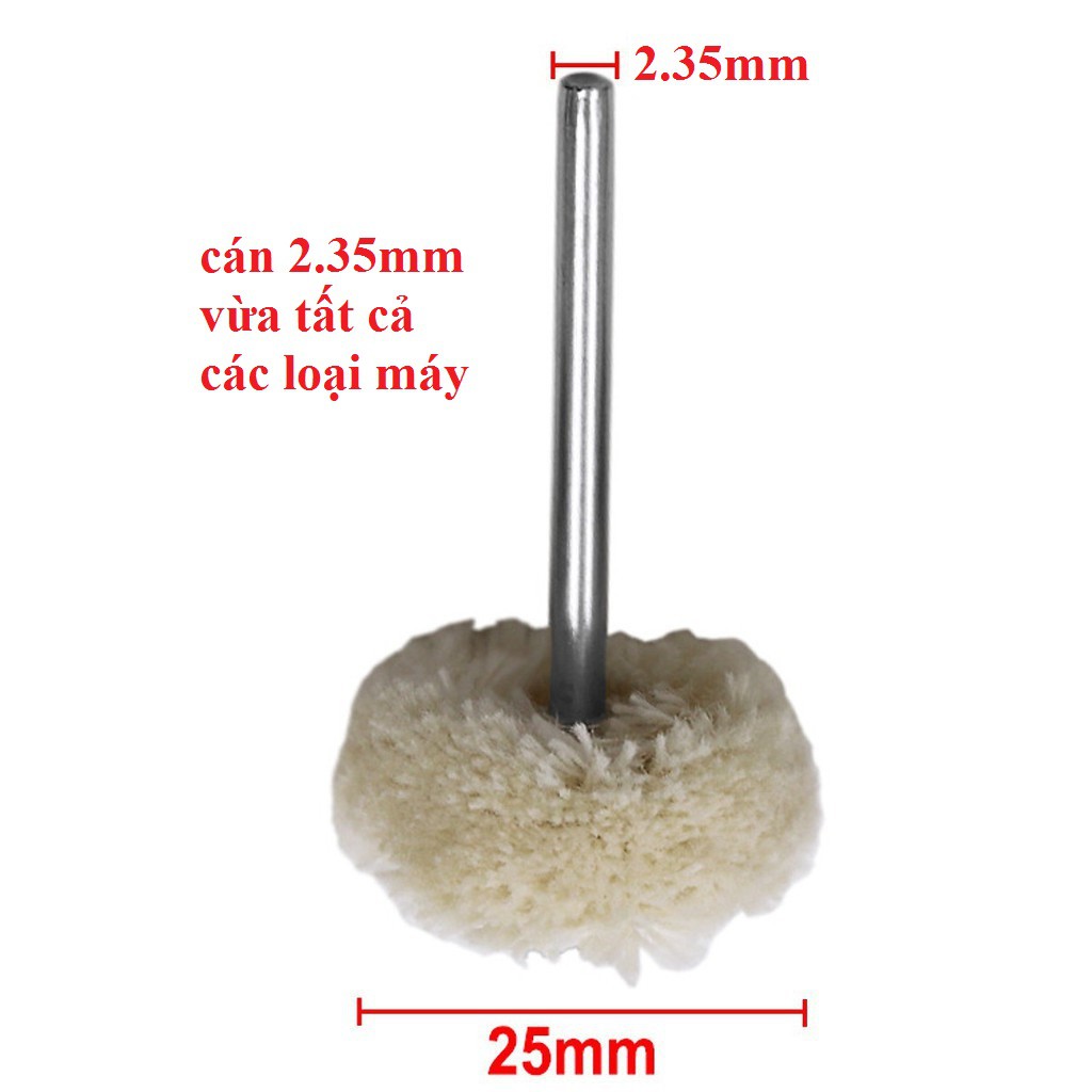 Đầu đánh bóng trang sức resin bằng len cán 2.35mm vừa tất cả các loại máy