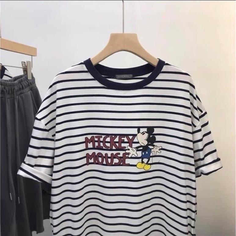 Váy bầu Suông - Đầm BẦU Suông Micky Kẻ From Rộng, Dáng Dài