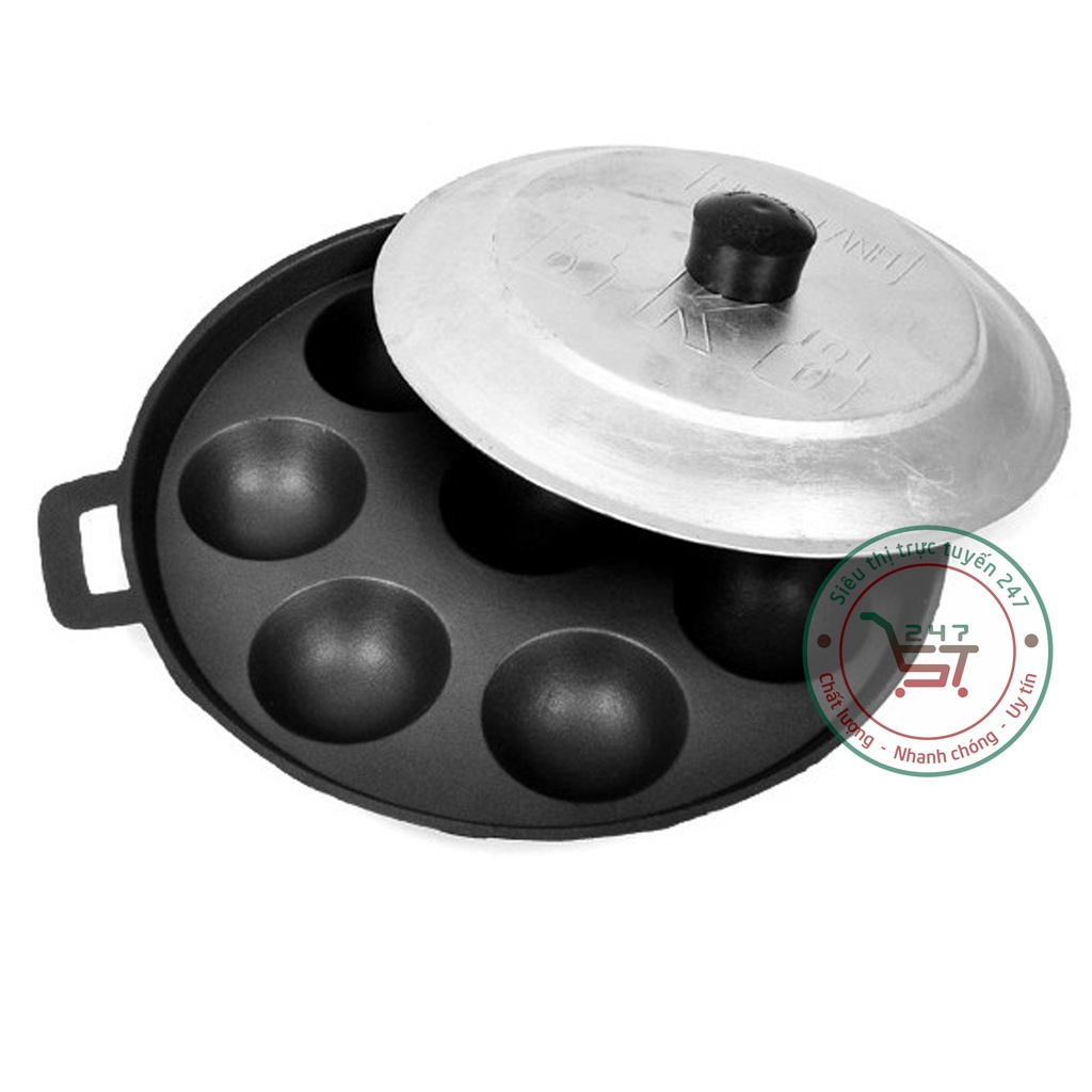 Khuôn đổ bánh khọt chảo bánh căn chống dính 2 quai Huỳnh Anh nhiều kích thước