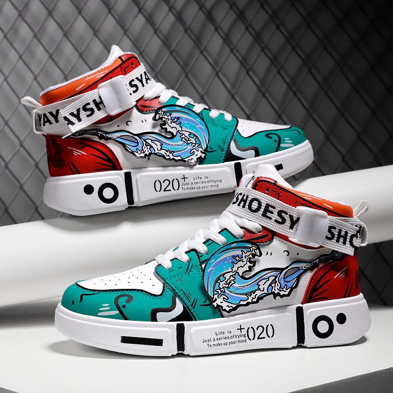 Giày thể thao nam in họa tiết hoạt hình Demon Slayer Tanjirou Kimetsu no Yaiba size 31~44