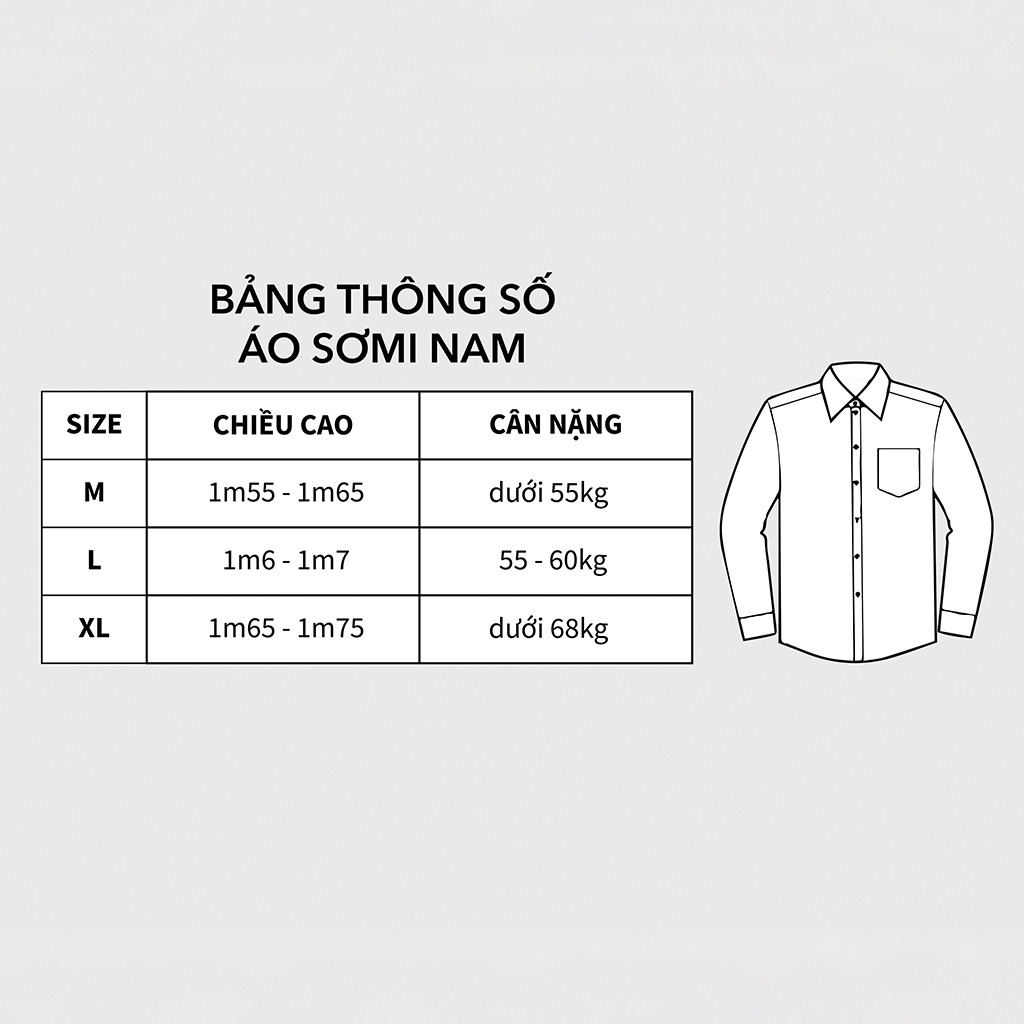 Áo sơ mi nam Double'D tay dài trơn SE2KEM