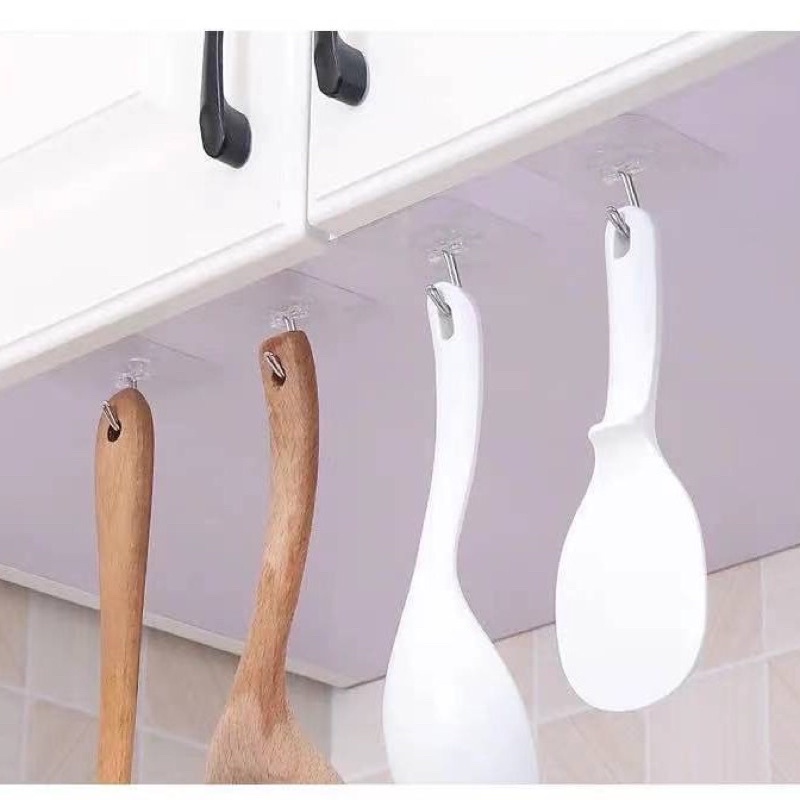 MÓC DÁN TƯỜNG Treo Đồ TRONG SUỐT T10 - Móc Dính Cường Lực Thần Thánh Siêu Dính Đa Năng - 6x6 cm