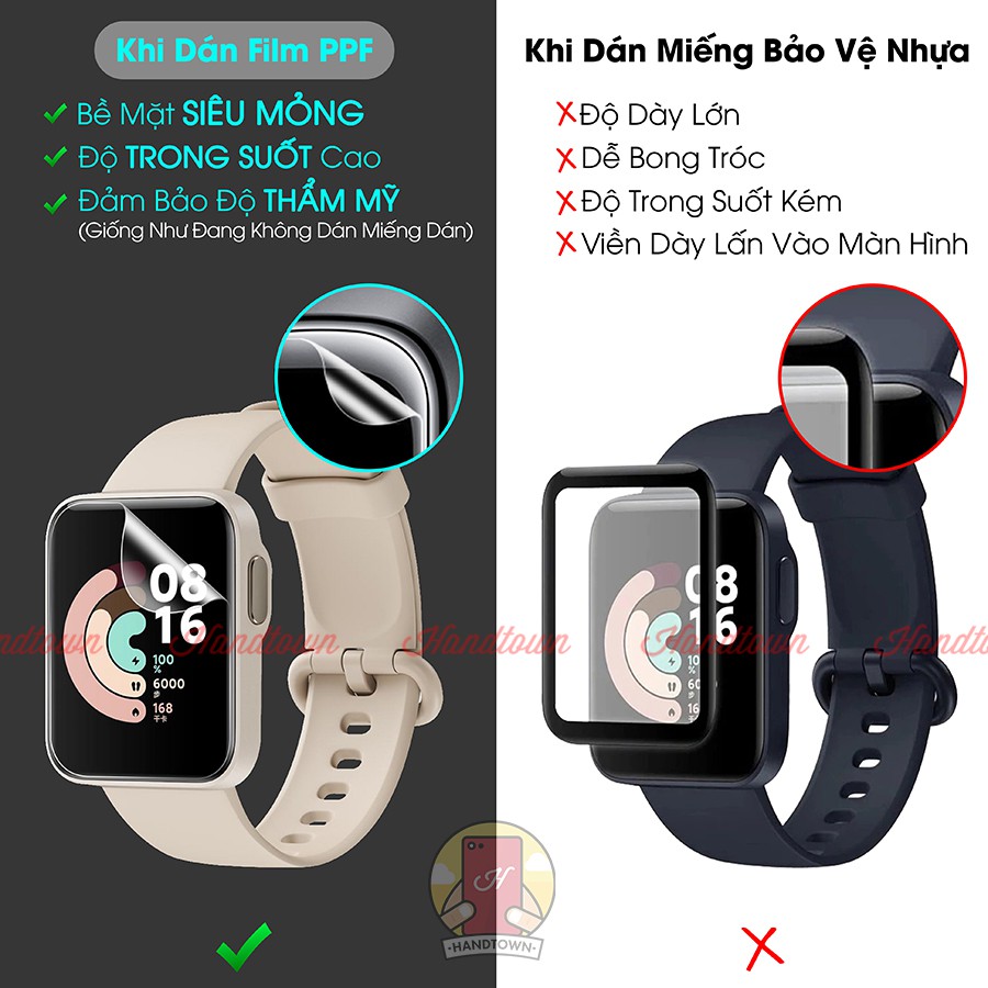 Miếng Dán Màn hình PPF Xiaomi Mi Watch Lite Kính Cường Lực Dẻo Trong Suốt Đồng hồ thông minh Chống Va Đập Trầy Xước