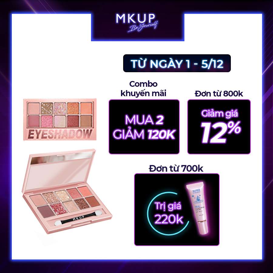 Phấn mắt MKUP Diamond Rain Eye Shadow Palette-12.8gr