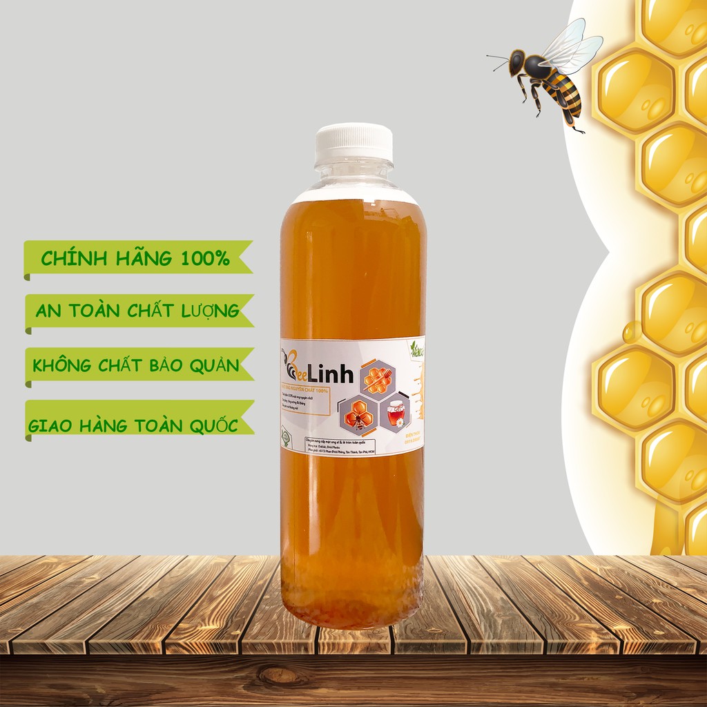 1000ml mật ong nguyên chất linh bee 1.4kg - mật nhà măng - ảnh sản phẩm 1