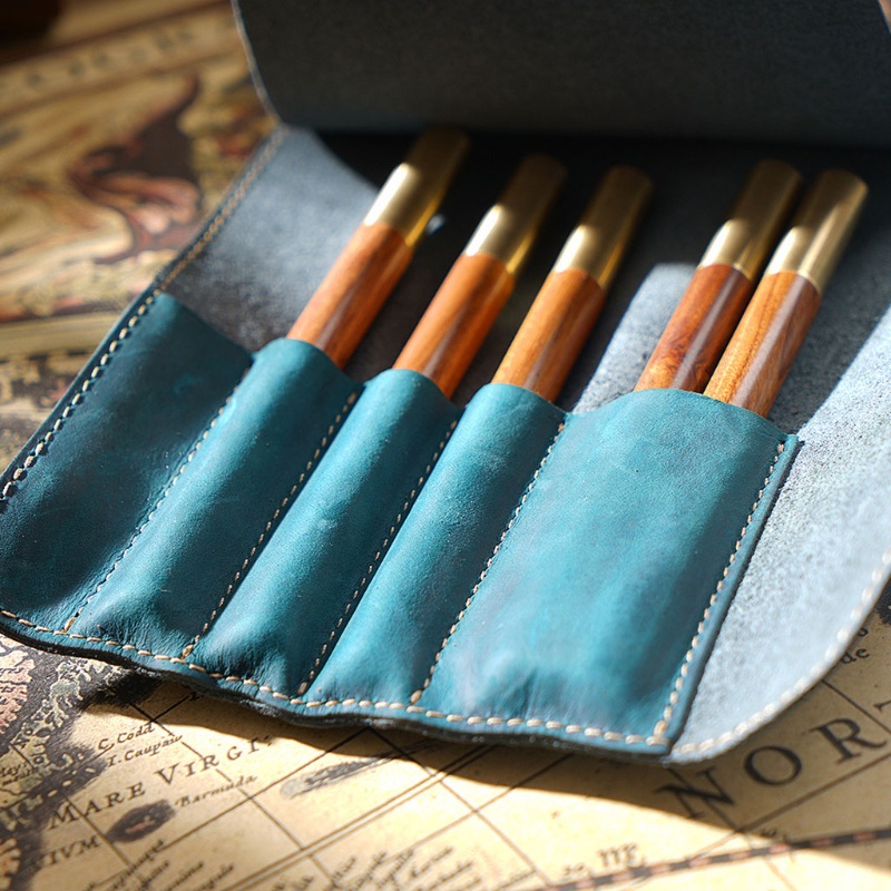 Túi Da Cuộn Đựng Cọ Trang Điểm Phong Cách Vintage