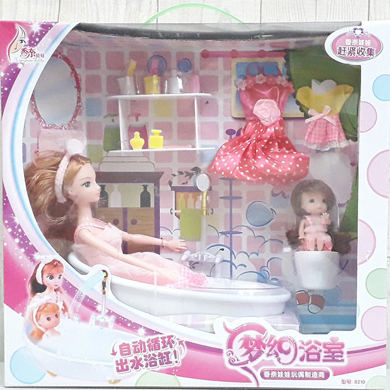 Đồ chơi cho bé Phòng tắm búp bê Barbie chạy pin