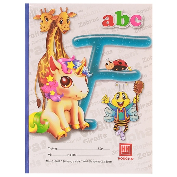 Vở Class ABC - 4 Ô Ly 96 Trang ĐL 100g/m2 - Hồng Hà (Mẫu Màu Giao Ngẫu Nhiên)