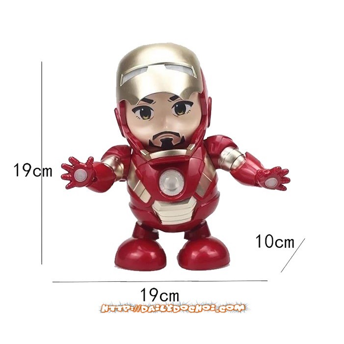 Đồ chơi Robot Iron Man nhảy múa mở mặt nạ đèn led siêu sáng Dance Hero LD-155A