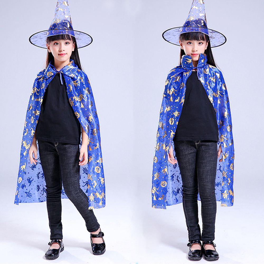 Mkeb Set Áo Choàng Và Nón Phù Thủy Hóa Trang halloween Dành Cho Bé Trai Gái