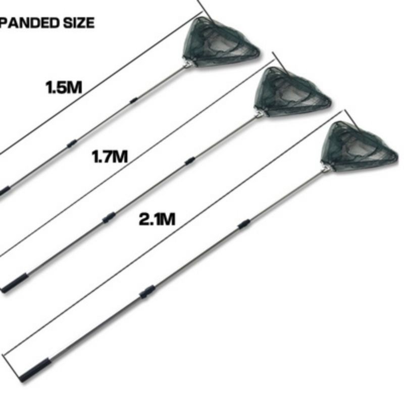 Vợt vớt cá vành tam giác, cán nhôm, nhẹ nhàng, gọn gàng, dễ sử dụng_thu gọn 60cm, size 1m7 - 2m1
