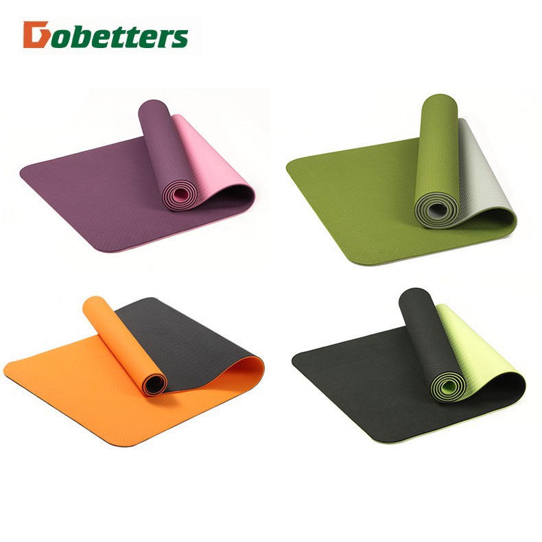 Thảm Tập Yoga DOBETTERS chống trơn trượt 2 lớp 6mm đàn hồi cao tiện lợi - Bảo hành 12 tháng