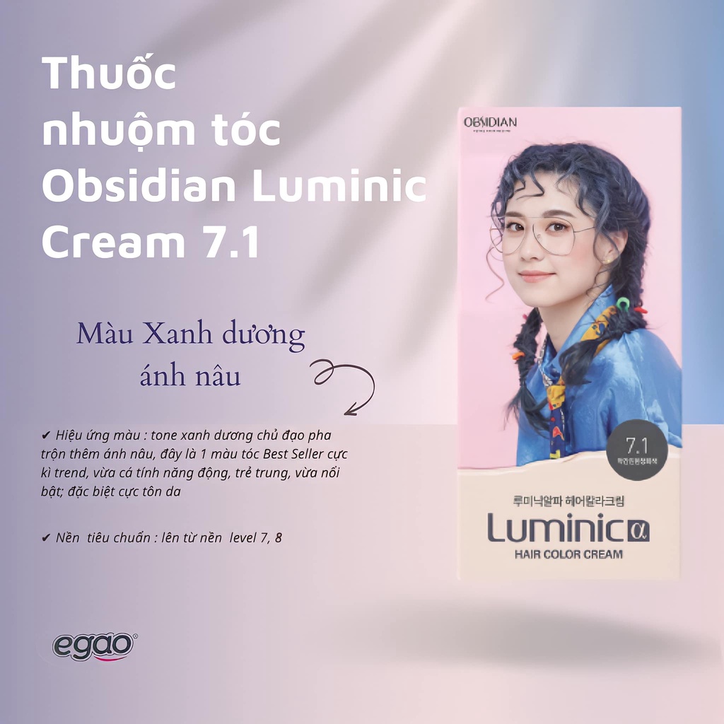 Thuốc nhuộm tóc phủ bạc Obsidian Luminic Hàn Quốc 200g