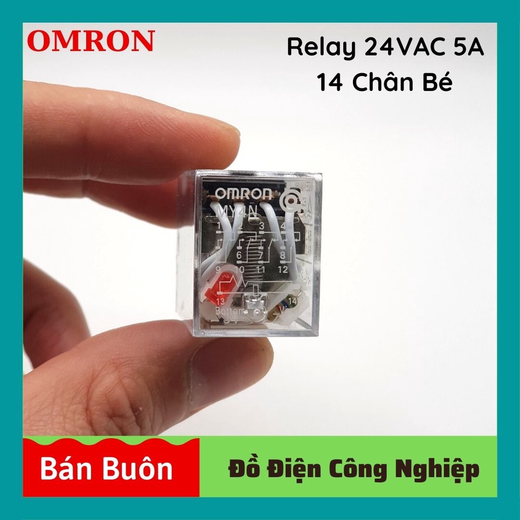 Relay omron 24v 14 chân, rơ le trung gian 24v