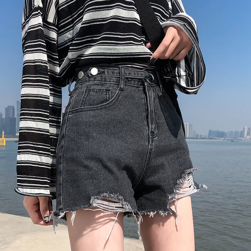 Quần Short Denim Lưng Cao Thời Trang Hè 2021 Phong Cách Hàn Quốc Cho Nữ | BigBuy360 - bigbuy360.vn